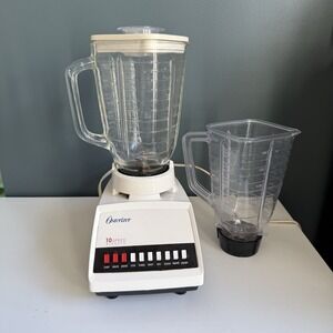 Vintage Sunbeam Osterizer 10 Speed Blender Cream White Plus Extra Blender‎ T21